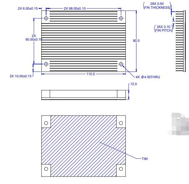 copper skived fin heatsink