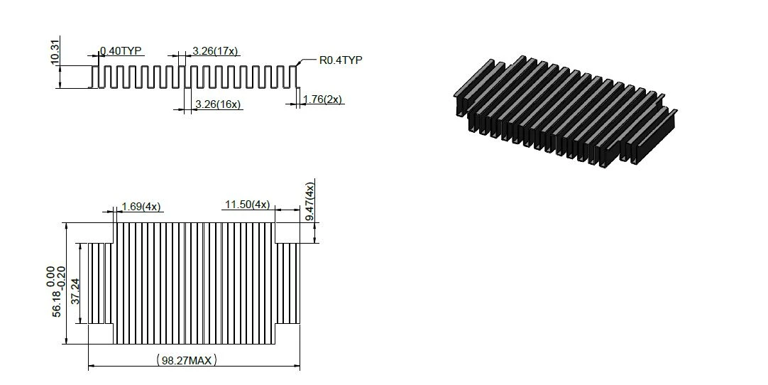 Fold fin Drawing Fold fin Drawing